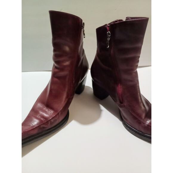 Harley Davidson Women Genuine Leather Double Zip Red Boots Size 8 - Picture 5 of 10